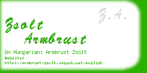 zsolt armbrust business card